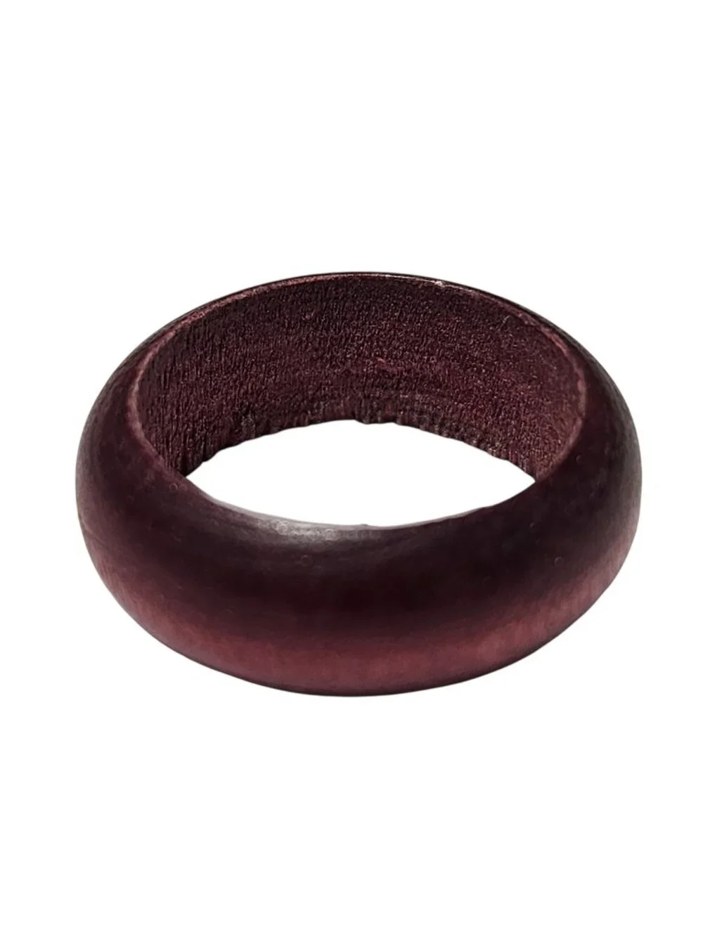 Brown Wood Ring Statement Red Tint Plain Wedding Band Fashion Jewelry Men